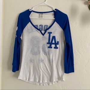 PINK | Dodgers Baseball Tee